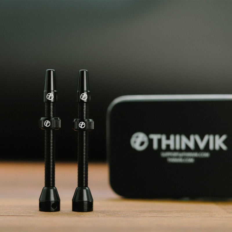 Thinvik Tubeless Presta Valve Stem 70mm, Light Weight Alloy Kit - 2 Tubeless Valve Stems with Aluminum Alloy Cap + Core Removal Tool (Black) - Image 5